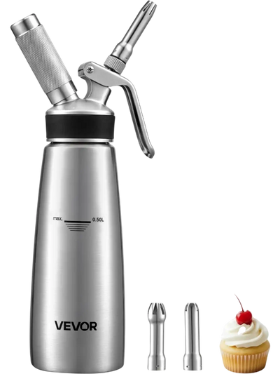 Vevor Whipped Cream Dispenser 500ml Stainless Steel Leak-Free Cream Maker New