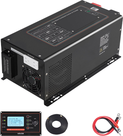 Vevor Pure Sine Wave Inverter Charger 3000W DC 12V to AC 120V LCD Display Remote Control New