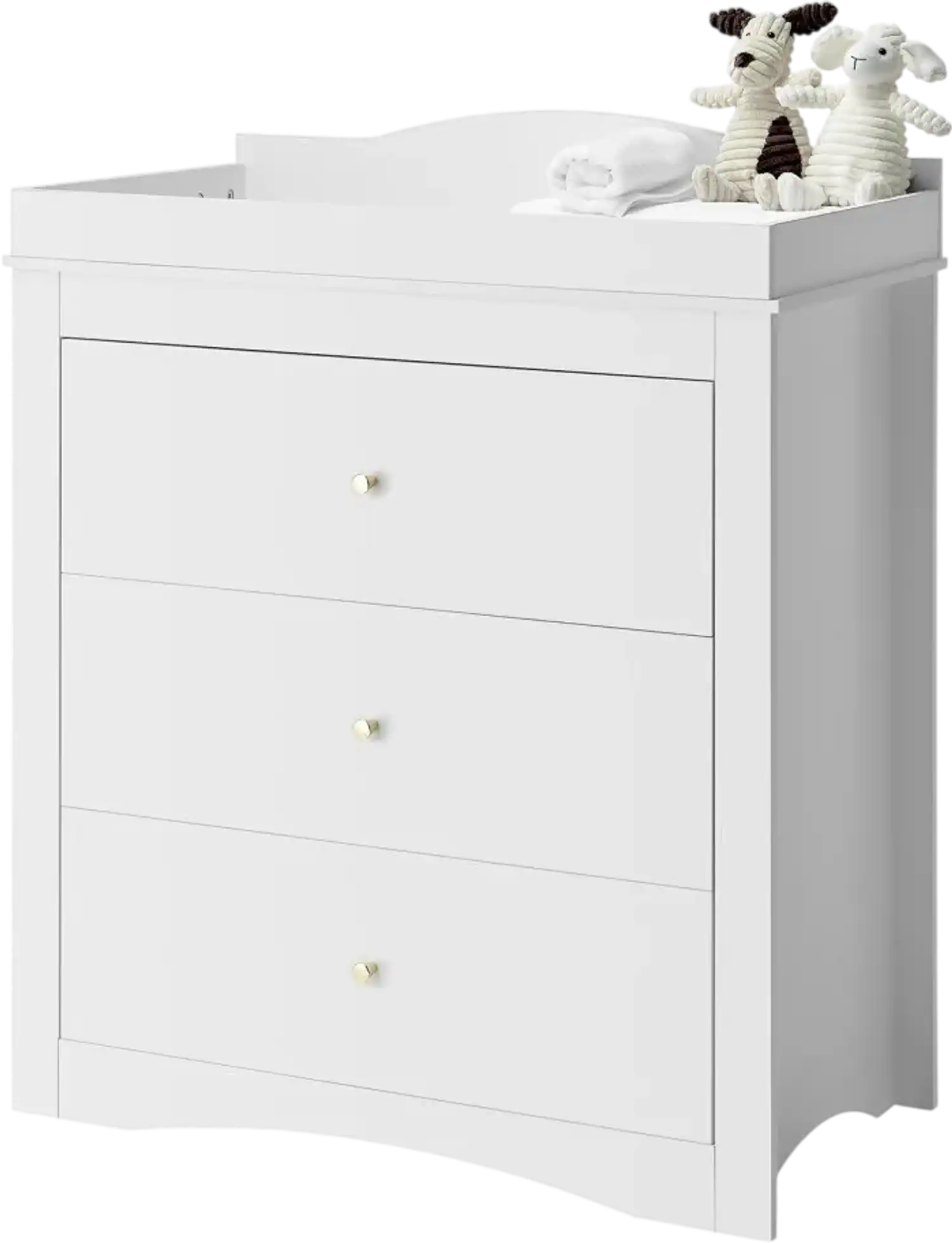 Vevor Changing Table Dresser Baby Diaper Change Station with 3 Drawers White New