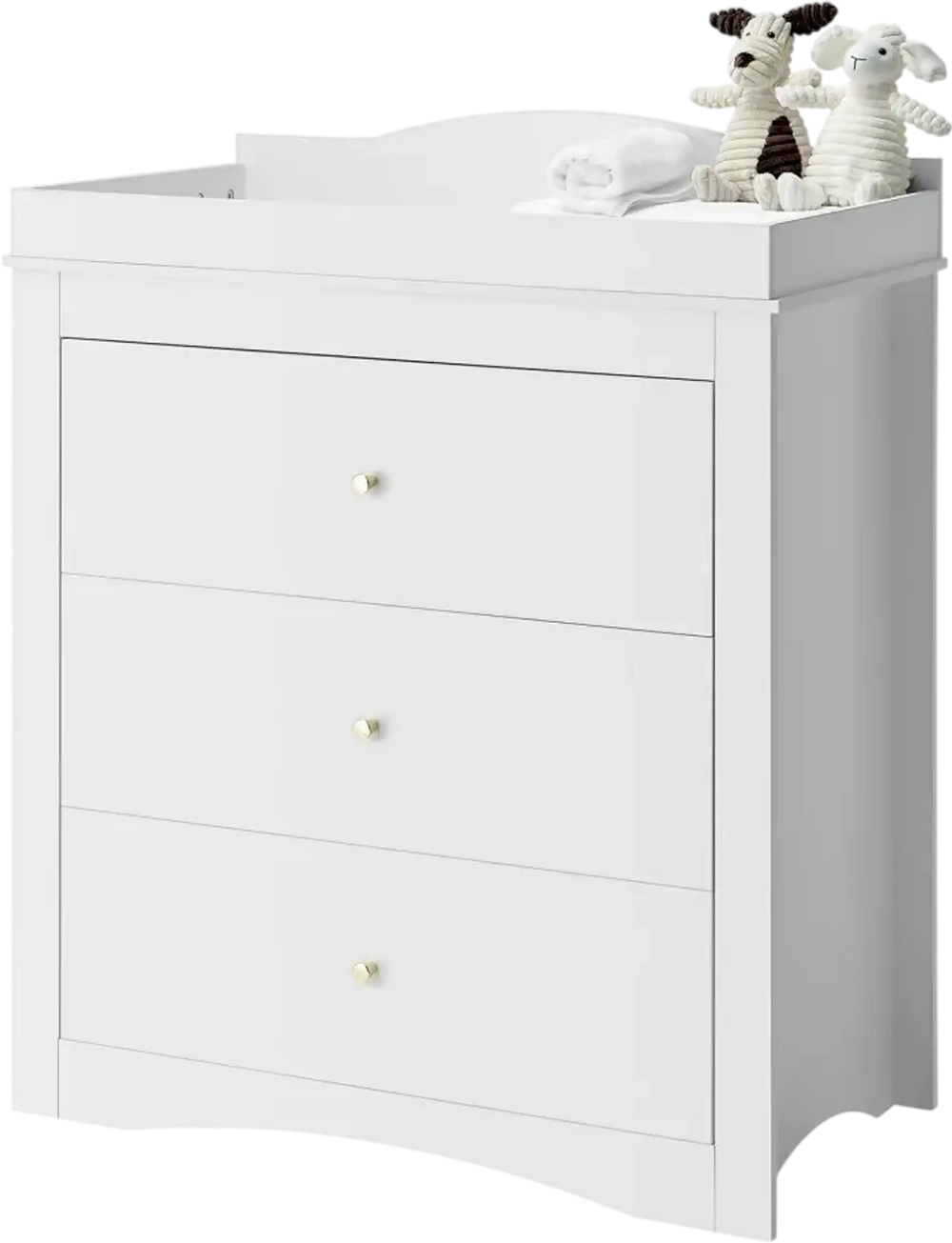 VEVOR Changing Table Dresser, Baby Diaper Change Station with 3 Drawers, Multi-Functional Modern Changing Table Dresser with Storage Organizer Nursery for Children's Room, White