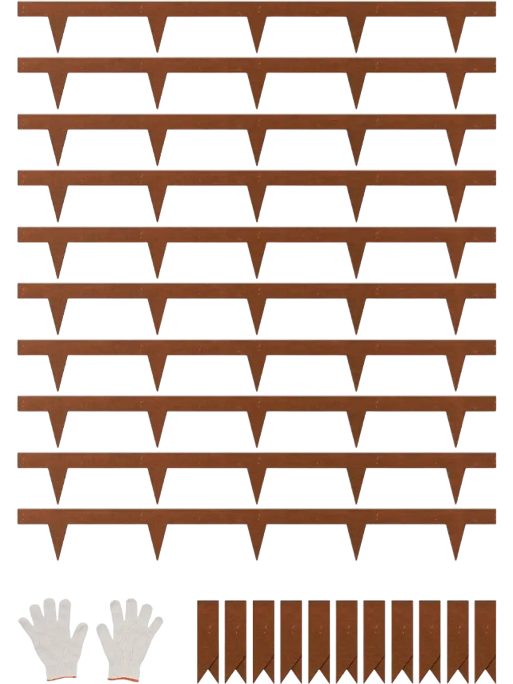 VEVOR Steel Landscape Edging, 10 Packs 40 x 4.5 in Weather-Resistant & Pre-Rust Metal Landscape Edging, Bendable Garden Edging Border, Heavy Duty Lawn Edging, Flower Bed Yard Pathway Divider