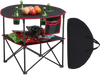 VEVOR Folding Camping Table, Portable Outdoor Lightweight Picnic Table, 600D Oxford Fabric Waterproof Canvas Travel Beach Tables, with 4 Cup Holders, Carry Bag, for Tailgating Camping Picnic, Black