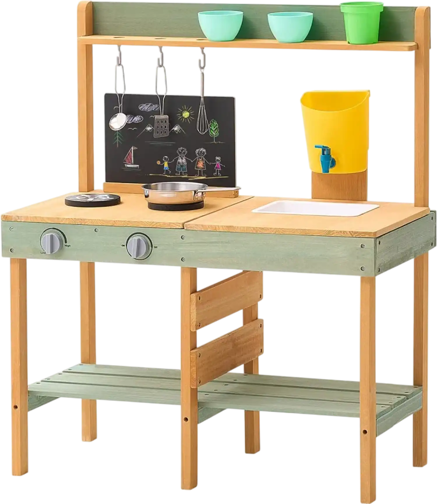 Vevor Mud Kitchen Outdoor Wooden Toy Play Kitchen Set New