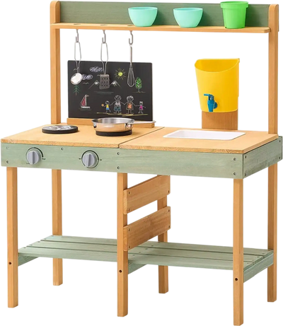 Vevor Mud Kitchen Outdoor Wooden Toy Play Kitchen Set New