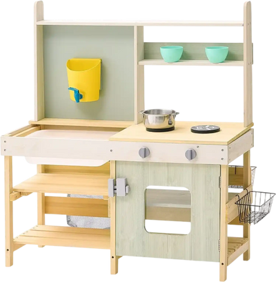 Vevor Mud Kitchen Outdoor Wooden Play Kitchen Set for Kids New