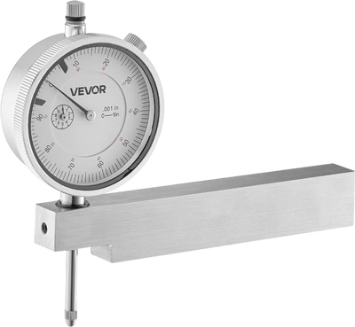 VEVOR Dial Test Indicator with Metal Base, 0.001 inch Accuracy, 0-1 inch Range, Easy to Read Large Dial, Professional for Narrow Area Measurement, Industrial Machining & Inspection, Precision Testing