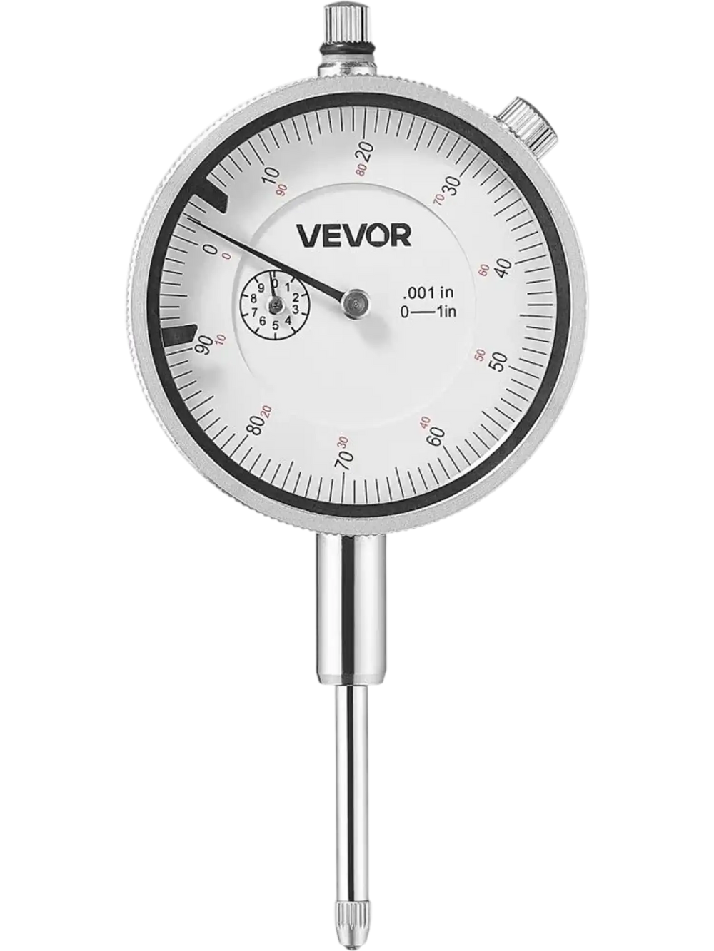 VEVOR Dial Test Indicator, 0.001 inch Accuracy, 0-1 inch Measuring Range, Easy to Read Large Dial, Professional for Internal Diameter Measurement, Runout Detection, Flatness Inspection