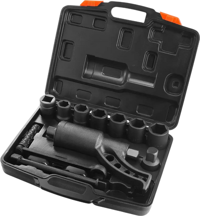 VEVOR Torque Multiplier, 1 Inch Drive Lug Nut Wrench/Multiplier Heavy Duty Torque Multiplier Wrench Set, 1:64 6,800N.m Lug Nut Remover, Includes 8 Sockets (24-38mm) and Storage Case