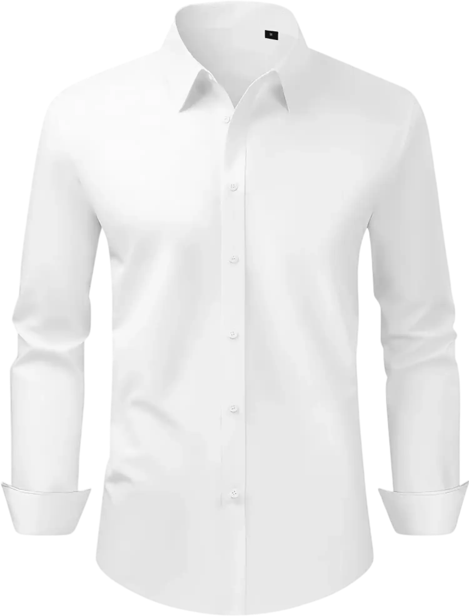 Vevor Shirt Men's Long Sleeve Wrinkle-Free Button-Up White New