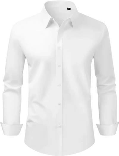 Vevor Shirt Men's Long Sleeve Wrinkle-Free Button-Up White New
