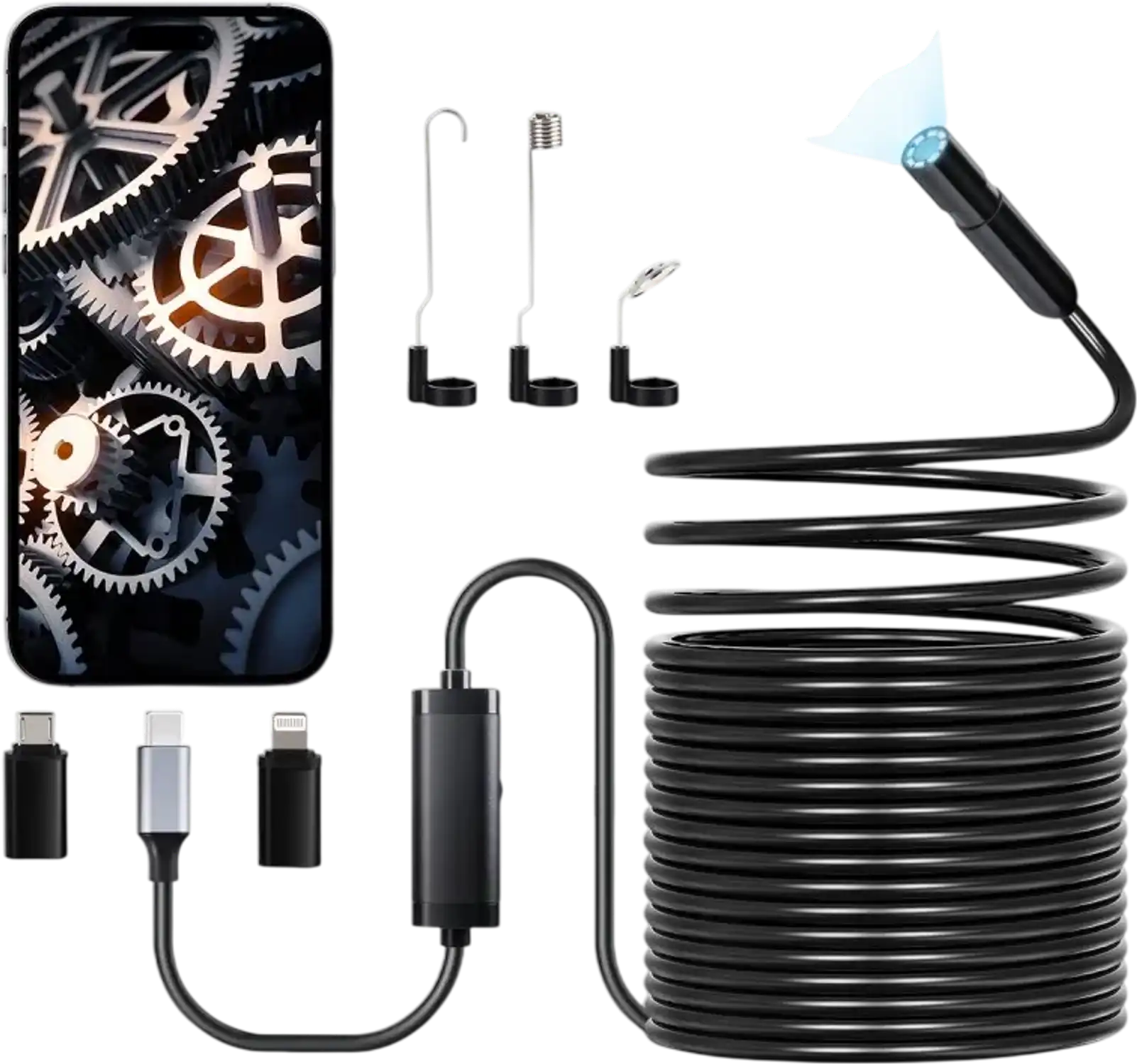 Vevor Endoscope Camera 49.2' HD Borescope for Android & iOS New