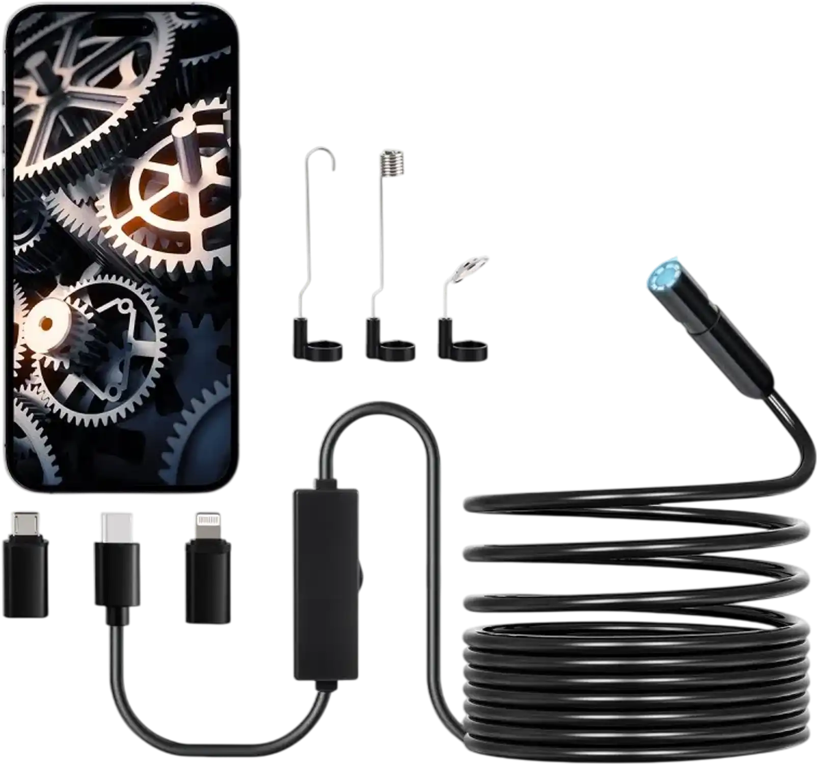 Vevor Endoscope Camera 1920P HD Borescope for Android & iOS with 16.4' Cable New