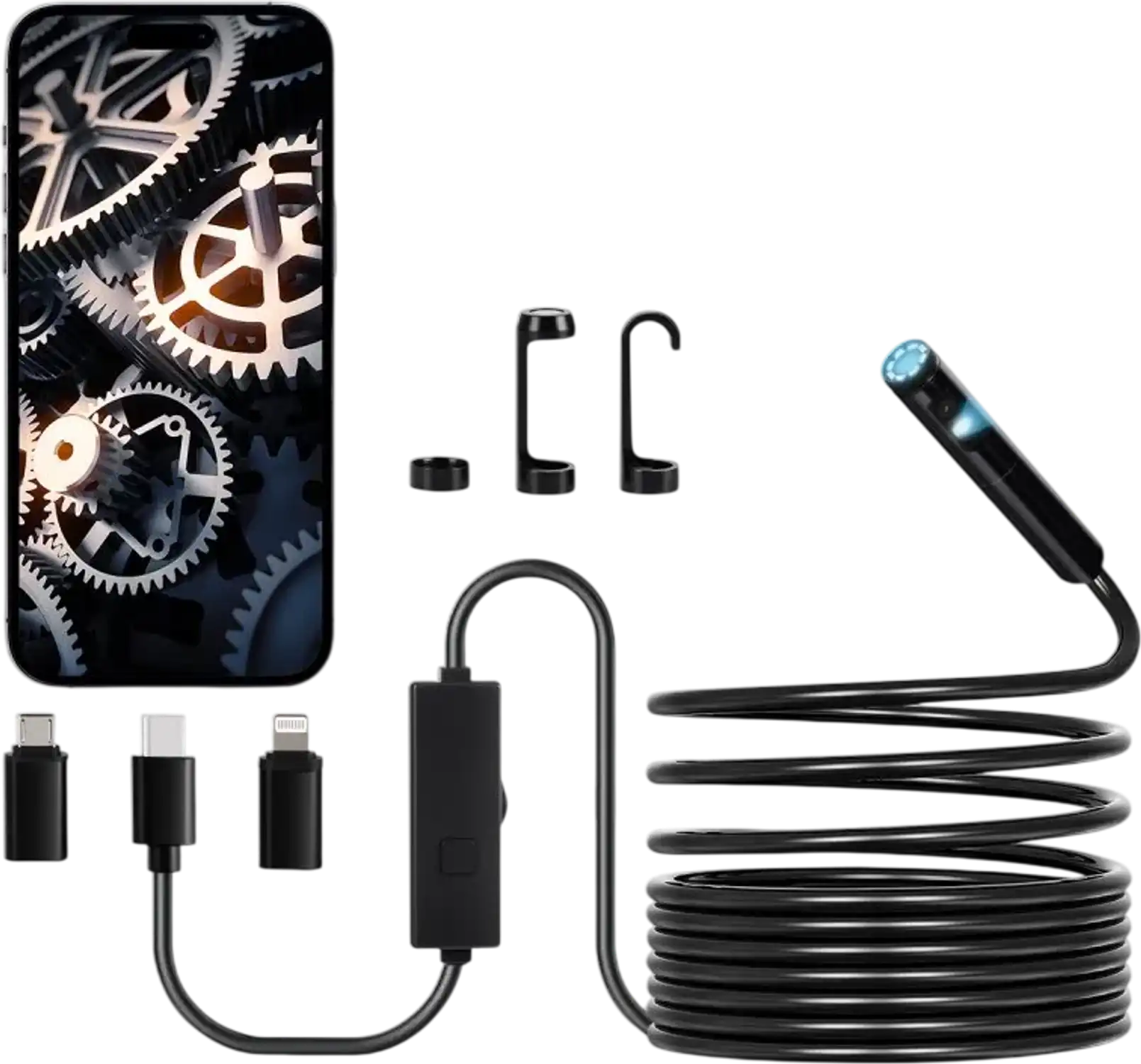 Vevor Borescope Dual Lens Endoscope Camera for Android & iOS 16.4' New