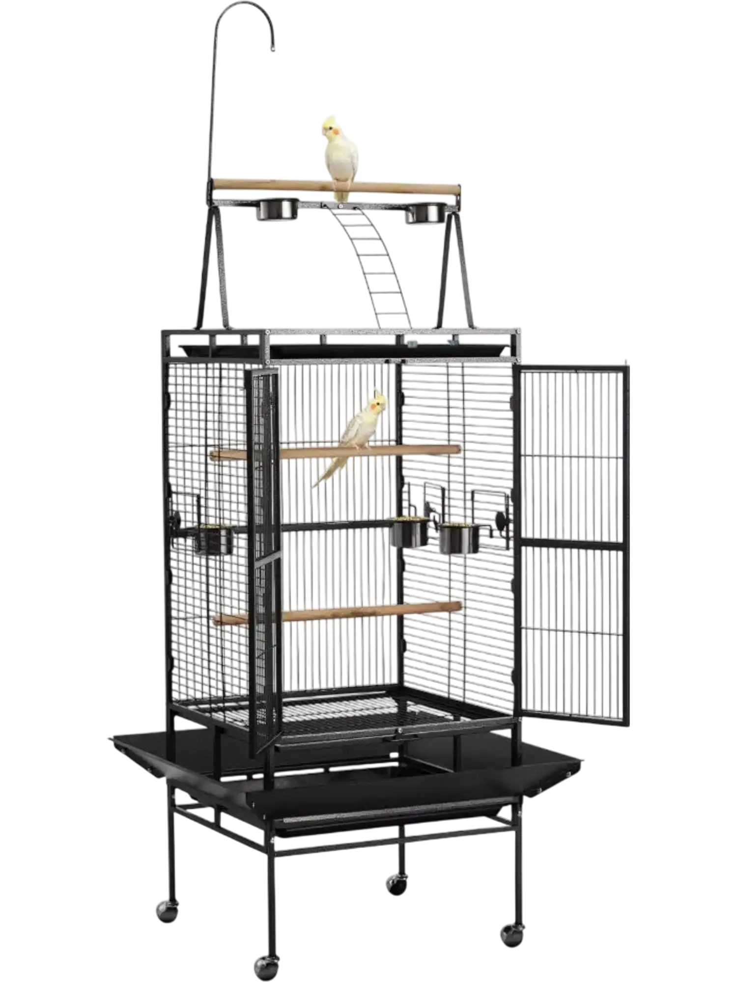 Vevor Bird Cage Open Flat Top Wrought Iron Flight Cage 32.7 x 31.1 x 82.7