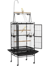 VEVOR Bird Cage, 32.7 x 31.1 x 82.7 inch, Open Flat Top, Wrought Iron Bird Flight Cage with Perches, Slide-Out Tray, Plastic Feeders, for Cockatiel, Monk Parakeet, Amazon Parrot, African Grey Parrot