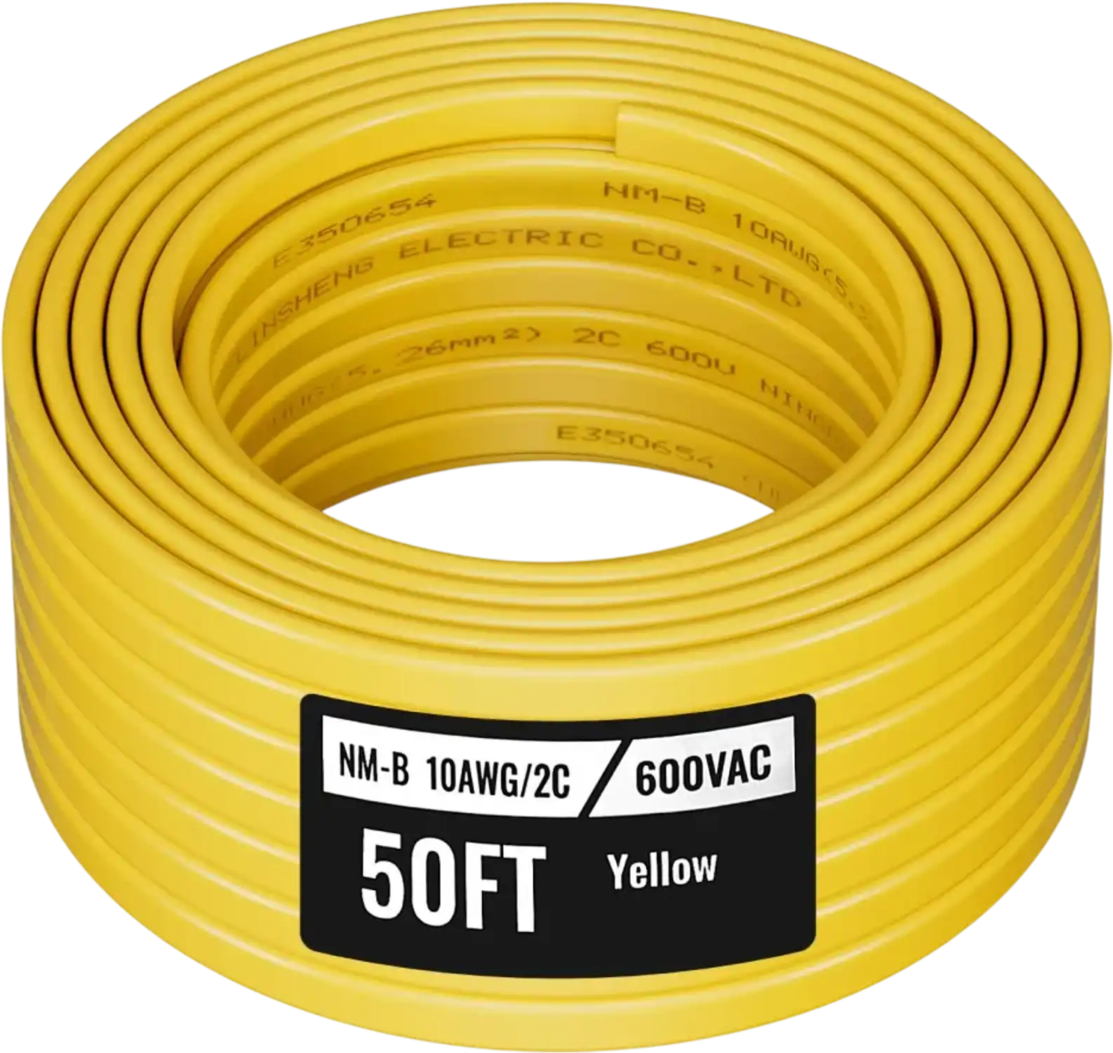 Vevor Electrical Wire 50' 10 AWG 2C NM-B Copper Cable with Ground New