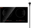 VEVOR Induction Cooktop, 1800W Electric Countertop Burner, 2 Burner Touch Control Stove, Built-in Induction Cooktop with 9 Power Settings, Child Safety Lock, Timer, Glass Surface