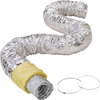 VEVOR Dryer Vent Hose, 6'' Insulated Flexible Duct 25FT Long with 2 Duct Clamps, Heavy-Duty Three Layer Protection for HVAC Heating Cooling Ventilation and Exhaust, R-4.2 Flame Resistance Value