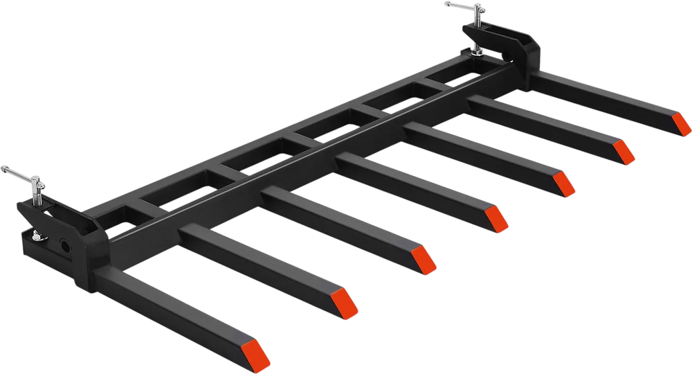 VEVOR 68.5" Clamp on Debris Forks for Buckets, 7 Fork Tines, 4560lbs Load Capacity, Heavy Duty Pallet Forks for Tractor Loader Skid Steer, Bolt on Bucket Attachments for Removing Yard Waste and Debris