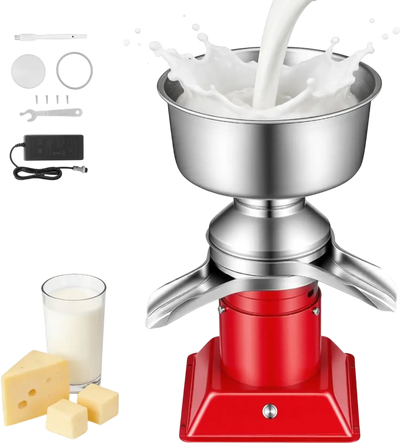 VEVOR Electric Milk Cream Separator, 60L/H Output 10500RPM Milk Cream Centrifugal Separator, 304 Stainless Steel Goat Cow Milk Skimmer Separating Machine with 4.5L Bowl Capacity (40W, 100-240V)