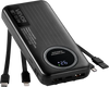 VEVOR Portable Charger, with Built-in Cables, 10000 mAh Travel Battery Pack, 6 Outputs 3 Inputs Fast Charging Power Bank with USB Type-C Micro-B Input, Smart LED Display, for iPhone, Samsung, Android