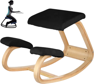 Vevor Kneeling Chair Ergonomic Rocking Posture Stool Black New