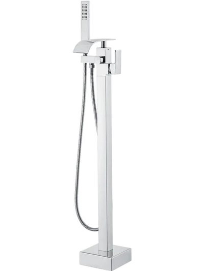 VEVOR Freestanding Bathtub Faucet, Floor Mount, Freestanding Tub Filler, Shower Mixer Taps, Two Water Modes, 360° Swivel Spout, for Bathing & Showering Pet Bathing Cleaning Drains Toilet Flushing