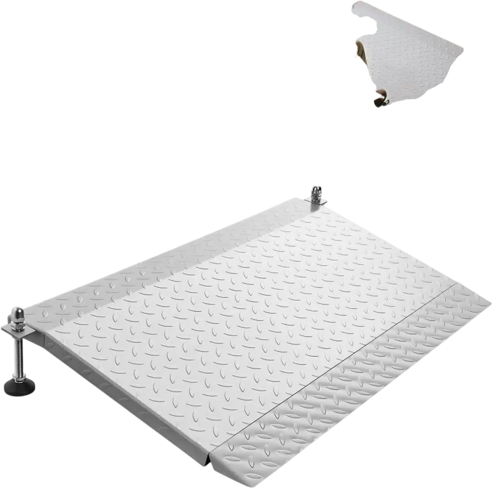 VEVOR Threshold Ramp for Doorways, 42.5 x 23.2 in, Platform Aluminum Wheelchair Ramp with Adjustable Height, Non-Slip Door Threshold Ramps, 1000 lbs Capacity, for Home Steps, Wheelchairs, Walkers