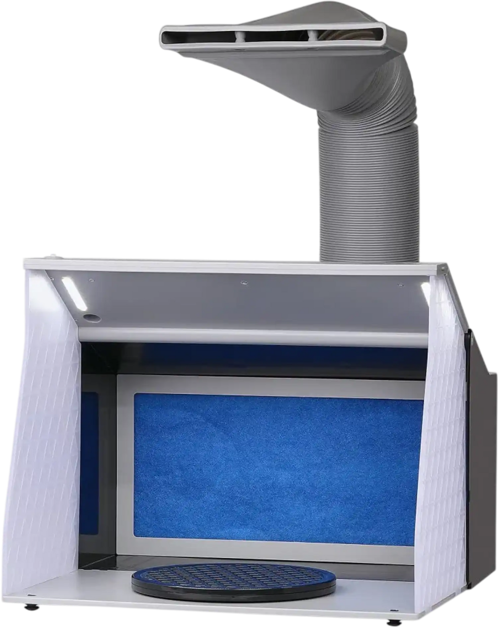 VEVOR Airbrush Spray Booth, Portable Hobby Airbrush Paint Spray Booth Kit with 4 LED Light, Powerful Dual Exhaust Fans, Turntable and 6 ft Extension Hose, for Painting Models, Arts, Crafts, Cakes