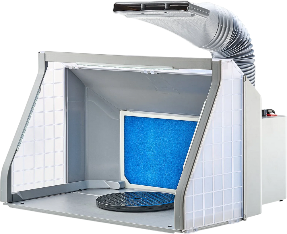 VEVOR Airbrush Spray Booth, Dual-Fans Portable Hobby Airbrush Paint Spray Booth Kit with LED Lights and Exhaust Extension Hose, Airbrush Paint Booth for Painting Models, Arts, Crafts, Cakes