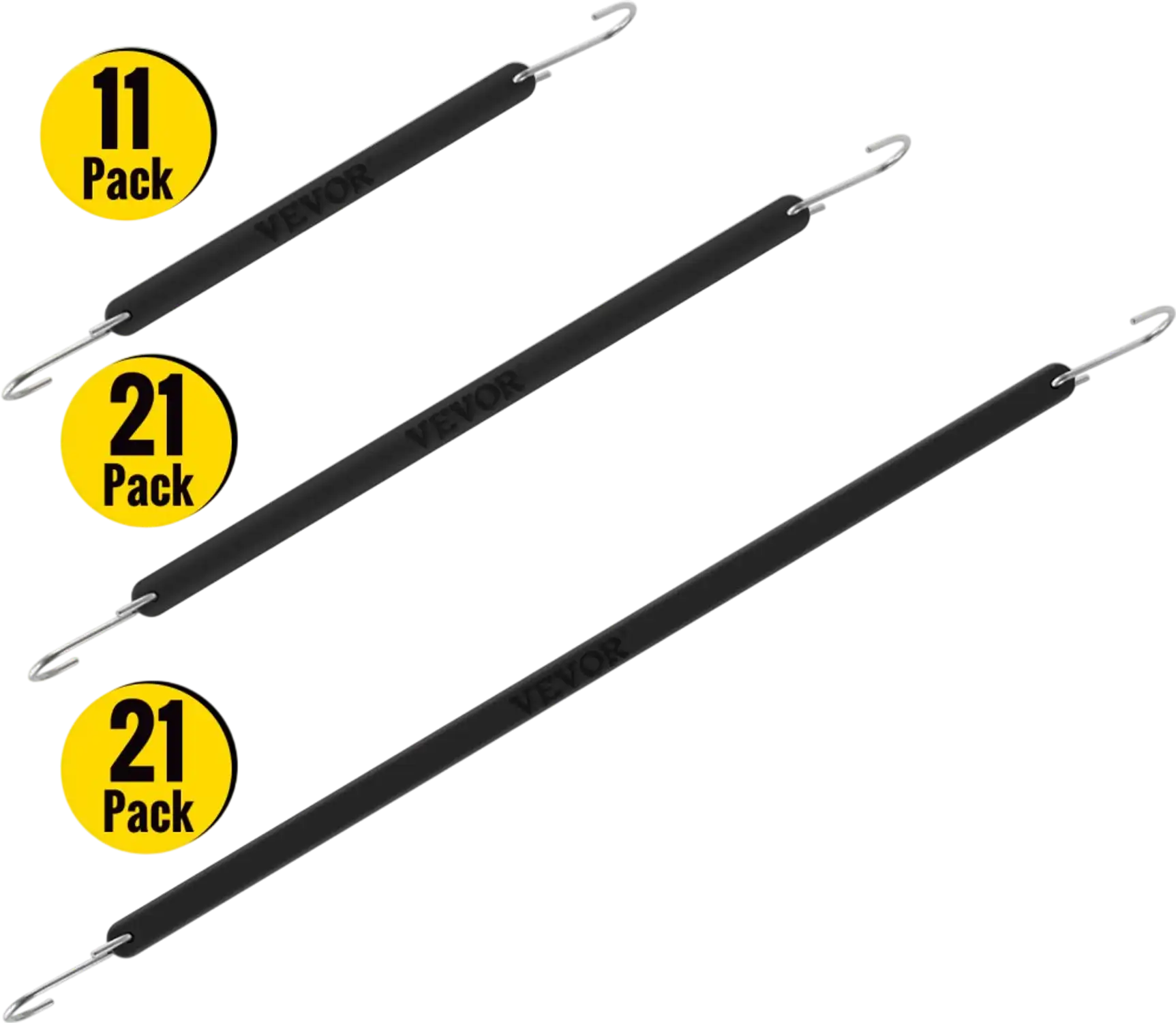 Vevor Bungee Cords 53-Pack Assorted Natural Rubber Tarp Straps with S Hooks New