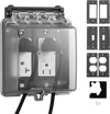VEVOR Outdoor Outlet Cover, 2-Gang Weatherproof Electrical Outlet Cover with Lockable Design, High-Strength PC Material, 12-in-1 Outside Receptacle Socket, Horizontal/Vertical for Easy Installation