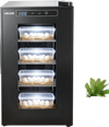 VEVOR Reptile Incubator 23L Digital Egg Incubator with Cooling & Heating, for Small Reptiles Hatching Lizard Snake Turtle Eggs, 50-104°F Temperature Control, LED Display & 3 Detachable Shelves, Black