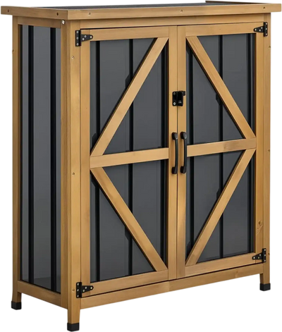 Vevor Outdoor Storage Shed Waterproof Garden Tool Cabinet with Shelf & Floor 33.86