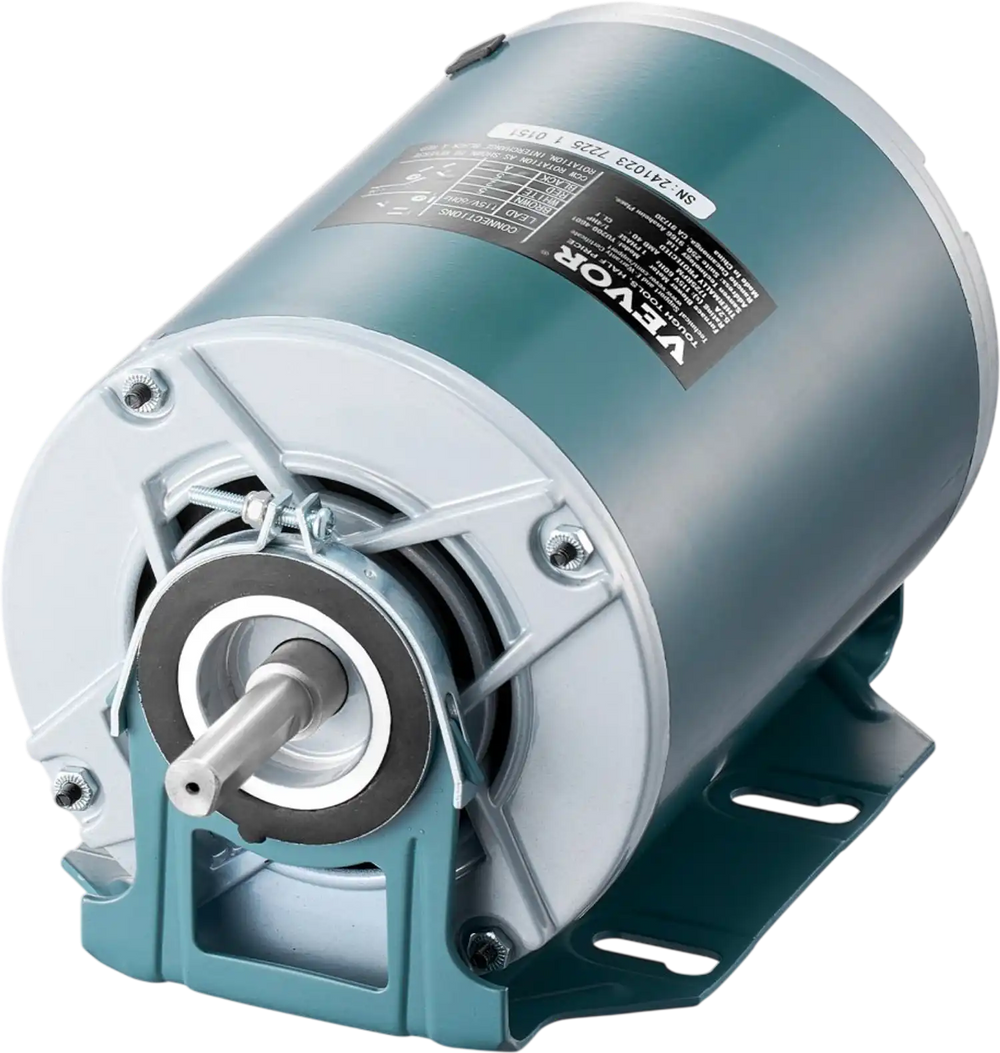 VEVOR 1/4HP Furnace Blower Motor 1725RPM, 115V 5.2A Belt Drive Blower Motor Single Phase - 0.39" Shaft Diameter, 0.78" Shaft Length, CW/CCW Rotation