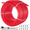 VEVOR 5/8 Inch x 500Ft PEX Tubing Oxygen Barrier O2 EVOH Pex-B Red Radiant Floor Heat Durable Plumbing Flexible for Residential Commercial Radiant Floor Heating Pex Pipe