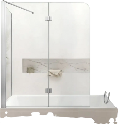 Vevor Bathtub Shower Door Semi-Frameless Bi-Fold Tub Door 47