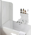 VEVOR Bathtub Shower Door 27.5" W x 55" H Frameless Pivot Tub Door, 1/4" Clear Tempered Glass, Easy-Clean Nano Coating, 180° Folding, Adjustable Sealing Strip, for Home Bathroom Tub, Silver