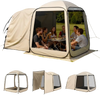 VEVOR Screen House Tent, 6 x 6 ft, 4-6 Person Pop Up SUV Tailgate Tent, Portable Screened in Canopy with Carry Bag, Netting Sides, for Car Camping, Garden, Patio, Backyard, Outdoor Activities, Beige