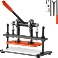 VEVOR Leather Cutting Machine 11.02 x 5.51 in Embossing Plate Die Cutter, Hand Press Leather Embossing & Die Cutting, 3300 lbs Pressure, 0.47 in Stroke, Dual Guide Shafts, for Fabric, Paper, Silicone