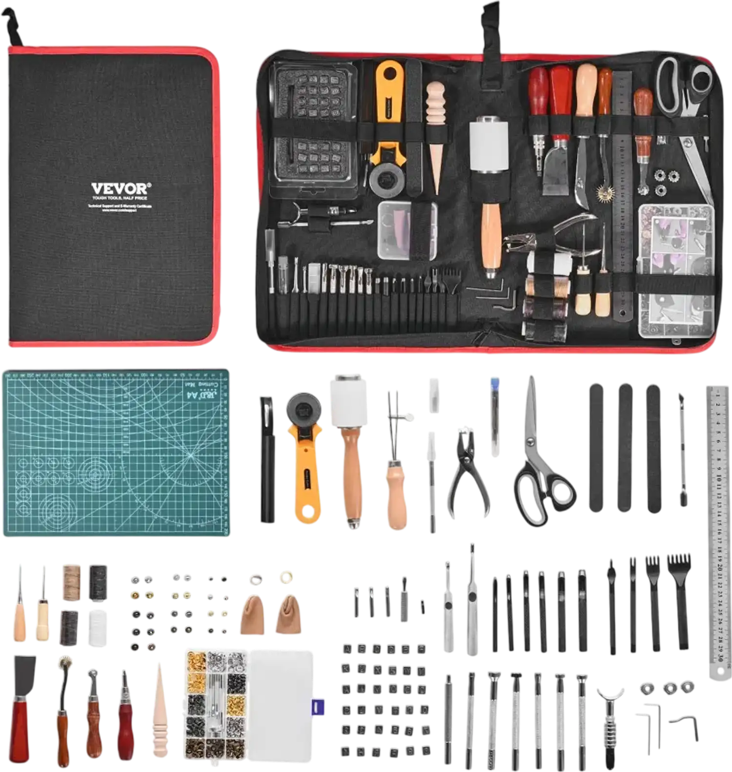 Vevor Leather Working Tools Kit 61-Piece Leather Craft Set New