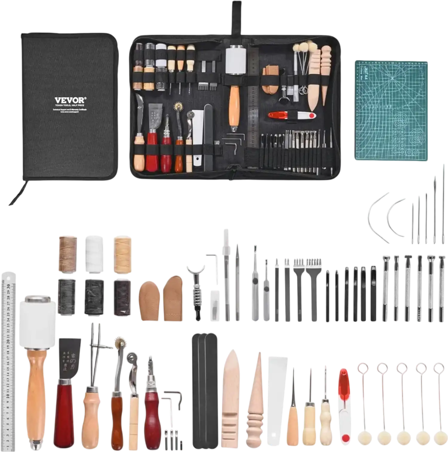 Vevor Leather Working Tools Kit 59-Piece All-in-One Set New