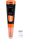 VEVOR TDS Meter, 0-9990 ppm Measuring Range, EC (Conductivity) /TDS (ppm) Multi-Parameter Measurement, Digital Water Tester with ATC, Clear VA Display Screen, for Drinking Water Quality Testing
