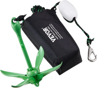 VEVOR Kayak Anchor Kit, 3.5 lb Paddle Board Anchor Kit with 26.2 ft/8 m Rope and Buoy, Folding Small Boat Anchor with Storage Bag and Snap Hook, Kayak Accessories for Kayaks, Small Boats, Canoes