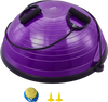 VEVOR Half Exercise Ball Trainer, 23 inch Balance Ball Trainer, 660lbs Stability Ball, Yoga Ball with Resistance Bands & Foot Pump, Strength Fitness Ball for Home Gym, Full Body Workout, Purple