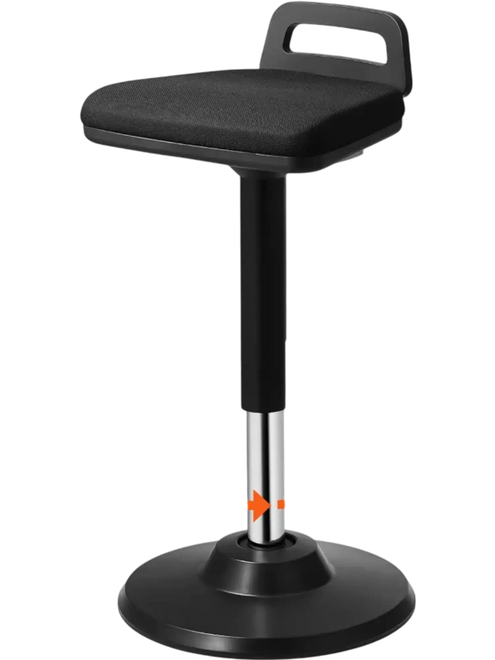 VEVOR Active Chair with Handle, Height-Adjustable (24.6-34.4") Wobble Chair Made of Elastic Fabric & 45 mm Foam, Ideal for Schools, Office and Home, 8° Tilt Angle, Age 12-18, Black