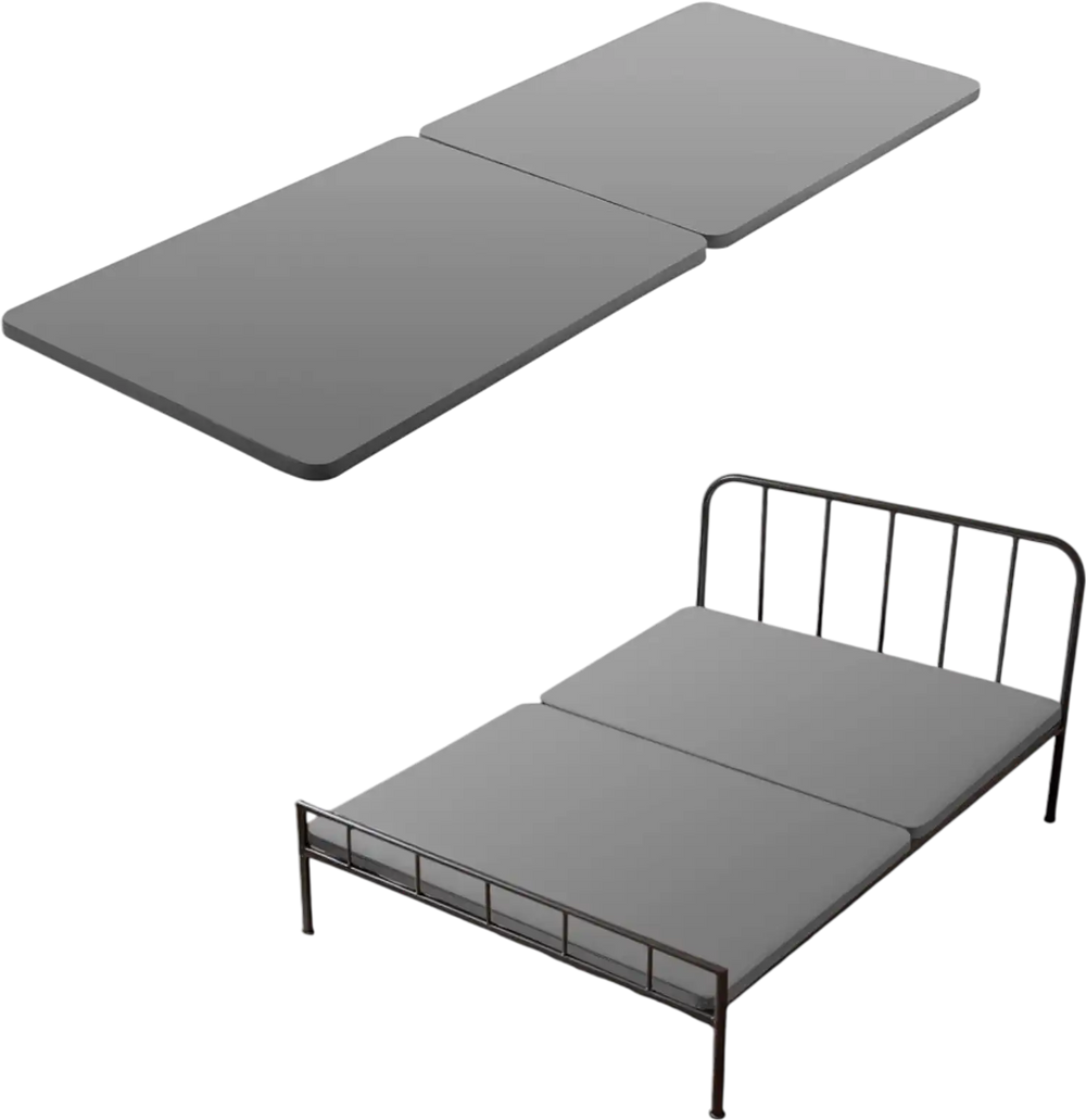 VEVOR Full Size Bunkie Board, 1.5 in Bed Board Slats with 200D Oxford Cloth, Wooden Mattress Support for Full Size Bed, Easy Assembly Support under Mattress, 2 Piece, Gray