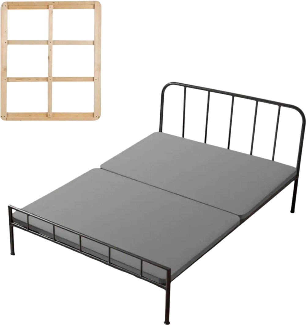 VEVOR Full Size Bunkie Board, 1.5 in Bed Board Slats with 200D Oxford Cloth, Wooden Mattress Support for Full Size Bed, Easy Assembly Support under Mattress, 2 Piece, Gray