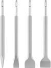 VEVOR SDS Plus Chisel Set, 4 pcs SDS Plus Rotary Hammer Drill Attachments, Includes Point, Flat, & Angled Spade Chisels, Heat Treated 40Cr Alloy Steel, Sharp Edge for Demolition, Concrete and Brick