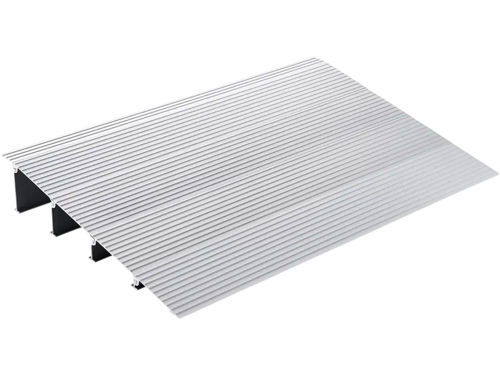 VEVOR Door Threshold Ramp, 4" Rise, 800 lbs Load Capacity, Door Ramp for Wheelchairs, Aluminum Threshold Ramp for Doorways, Adjustable Modular Threshold Ramp for Wheelchairs, Scooters, Power Chairs